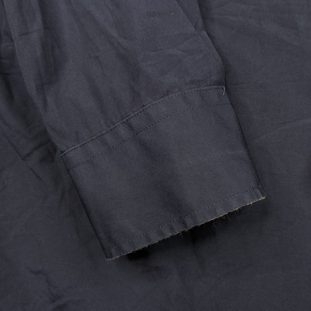 Burberry Brit Shirt Men's M Navy Blue Nova Check Flip Cuff Long Sleeve Button Up - Picture 8 of 15